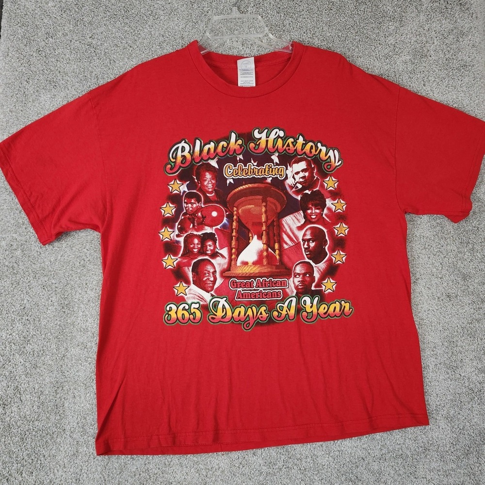 Delta Pro Weight Shirt Mens XL Red Black History African American Graphic Tee